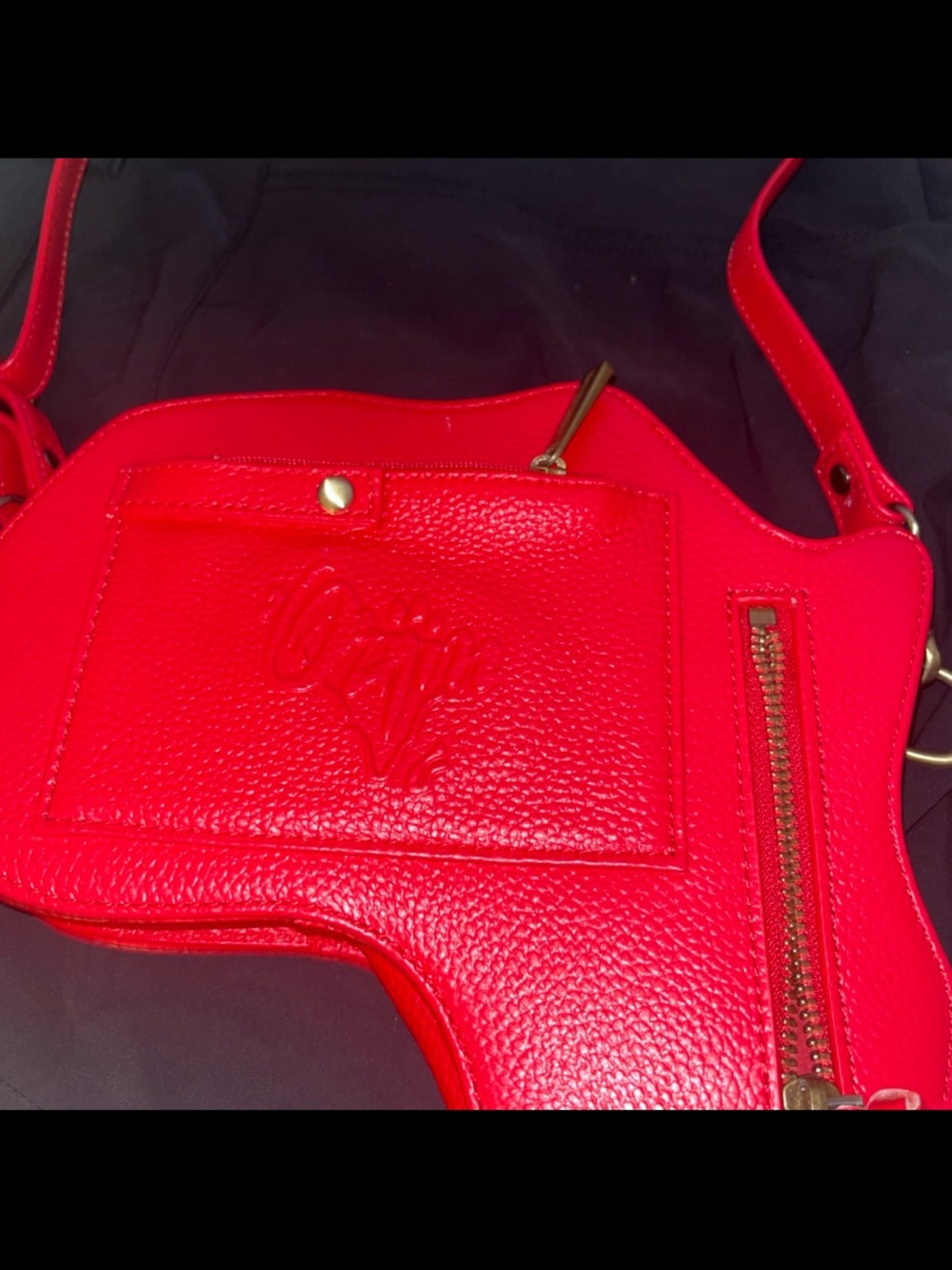 Vibrant Red leather Women’s Textured  Bag with Front Pocket Orijin Africa purse